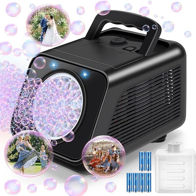 Bubble Machine Automatic Bubble Blower for Kids: Battery Operated Bubble Maker for Toddlers 13 | 20000+ Bubbles Per Min Contain 6 AA Battery | Outdoor Toys for Parties Birthday Wedding
