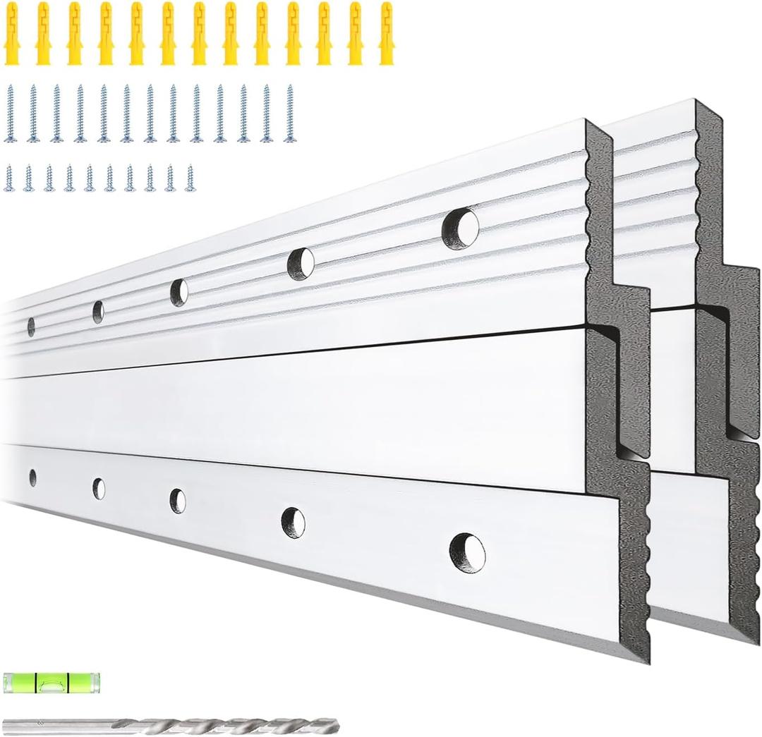 Heavy Mirror Mounting Hardware Mirror Hanger Z Clips 24 Inch 2 Pairs French Cleat Aluminum Alloy Mirror Picture Frame Hanging Kit Mirror Brackets for Wall Mounting Heavy Duty 150LB Max Load