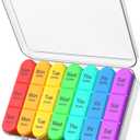 Daviky Pill Organizer 3 Times a Day, Weekly Pill Box 7 Day, Daily Medicine Organizer Case to Hold Vitamins and Medication (White)