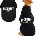 BINGPET Security USA Dog Sweater with Hood and Leash Hole,Warm Fleece Dog Hoodie & Winter Coat for Small to Large Dogs,Cold Weather Pet Clothes(X-Large)