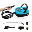 Handheld Steam Cleaner, 2500W Pressurized Steam Cleaner with 3 Brush Heads, Portable Steam Cleaner for Home, Car, Furniture, Kitchen, Bathroom and Wall, Blue 
