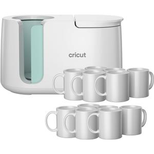 Cricut Mug Press + 12 Blank Mugs (12oz Each)