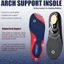 Hard and Durable Orthopedic Arch Support Shoe Insoles for Foot (Black, 9)