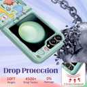 for Samsung Galaxy Z Flip 5 Case - Women Girls Boys Cute Phone Cover Girly Kawaii Aesthetic Unique Design Cartoon Dinosaurs Heavy Duty Shockproof Protective for Samsung Z Flip 5 Case 6.7 Inch