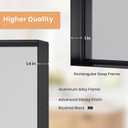 Melodieux Wall Vanity Bathroom Mirror for Over Sink, 30"x48" Rounded Rectangle Metal Deep Frame Wall Mounted Mirror Wall Decor for Living Room Hallway, Black