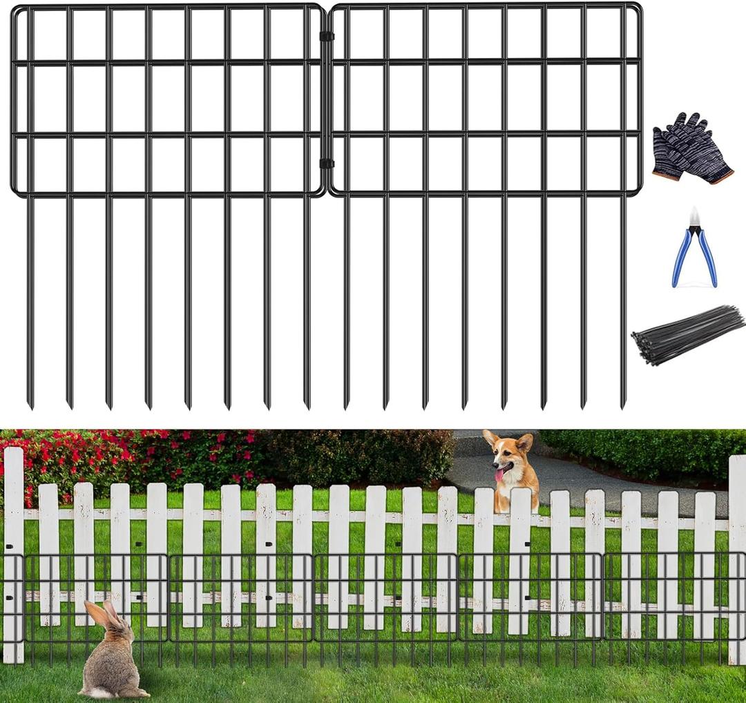 25 Panels 4-Wire Reinforced Animal Barrier for Bottom of Fences - 27ft x 17in (30% Higher Than 13 in) Under Fence Dog Barrier, Bottom of Fences Gap Barrier, Rustproof Metal Fence Border for Outdoor
