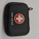 Mini First Aid Kit, 100 Pieces Water-Resistant Hard Shell Small Case - Perfect for Travel, Outdoor, Home, Office, Camping, Hiking, Car (Black)