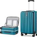 Hanke 26 Inch Large Luggage Hard Shell Top Opening Aluminum Frame Hardside Suitcase with Spinner Wheels, Checked Luggage for Men & Women Travel, Caribbean Blue