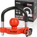 RETRUE Universal Trailer Ball Lock Hitch Coupler Locks Fits 1-7/8 Inch, 2 Inch, 2-5/16 Inch Couplers Adjustable Security with Weatherproof Cover and Cap, Black