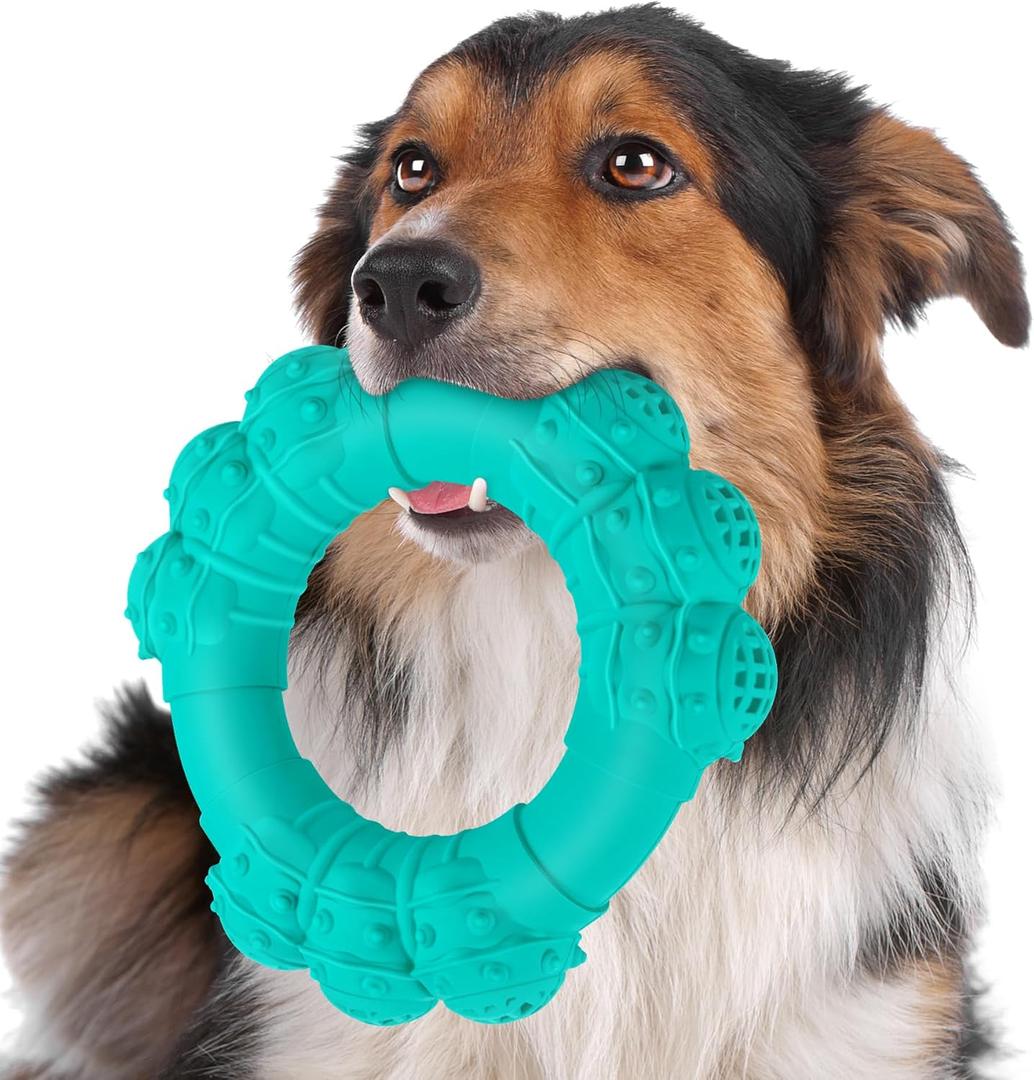 Indestructible Dog Chews - Super Duty Chew Toys for Aggressive Dogs, Puppy Teething Relief & Interactive Play (Green)