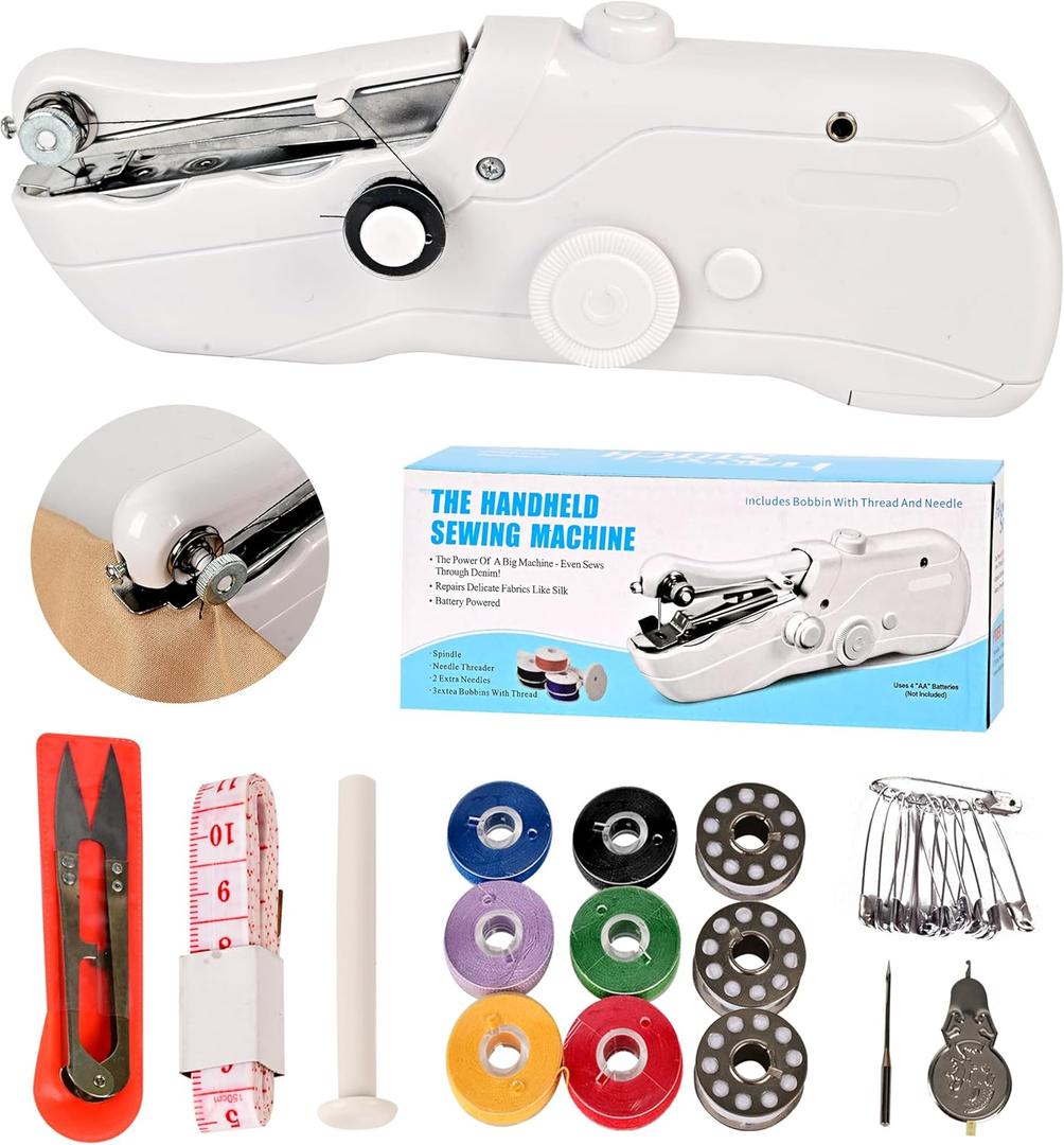 Handheld Sewing Machine, Electric Handy Sewing Machine,Two Speed ModesEasy to OperateFast Stitch Suitable for Fabrics, DIY Home Travel