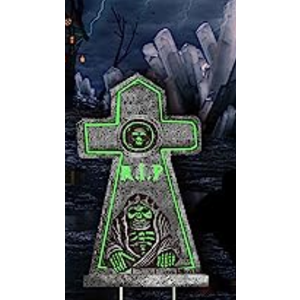 Halloween Decoration Outdoor Tombstone Yard Sign - Glow in the Dark -  Graveyard Tombstone Halloween Props