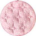 Moonsea Round Kids Play Mat Pink Star Nursery Rug for Baby Girl, Soft Crawling Non Slip Cushion Play Mat for Children Toddlers Bedroom and Princess Pop Up Play Tent, Diameter 40''