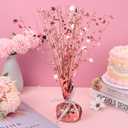 Crowye 3 Pieces Metallic Foil Spray Centerpiece Birthday Table Decoration Star Burst Centerpieces Graduation Table Decor for Birthday 2026 Party Holiday(Rose Gold)