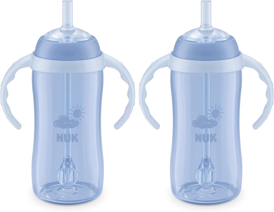 NUK Learner Straw Cup 10oz - Toddler Cup with Soft Straw for Easy Drinking Suitable for Ages 8 Months and Up