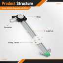 Front Right Window Regulator Compatible with Accord Sedan 2013-2017