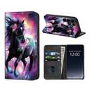 KUJKBFWJ Phone Case Wallet for Samsung Galaxy A35, RFID Women Approved Cell Phone Wallet with 3 Card Slots, Colorful Horse,Flip PU Leather Magnetic Closure Cover for Galaxy A35
