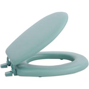 Soft Standard Vinyl Toilet Seat, Light Green - 17 Inch Soft Vinyl Cover with Comfort Foam Cushioning - Fits All Standard Size Fixtures - Easy to Install Fantasia by Achim Home Decor