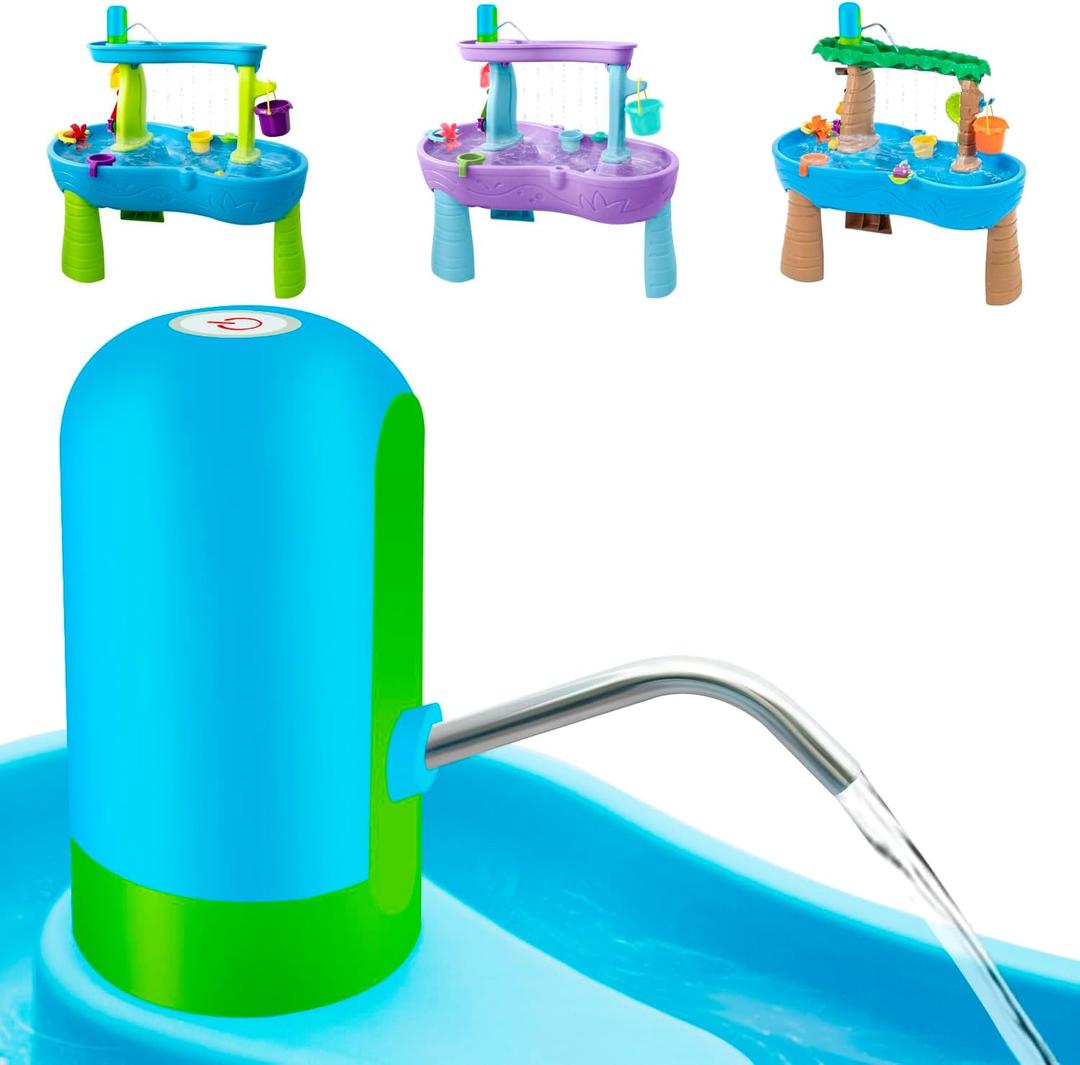 Intoypad Ultimate Water Table Pump: 3 Hours of Non-Stop Fun Rechargeable Battery Powered Water Pump for Toddlers Water Play Sand Table Toys Accessories Summer Outdoor Game Toys for Kids Blue