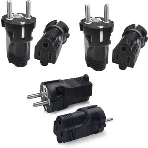 Type E/F Germany European Travel Adapter, Yinleader International Power Plug with 2 Outlet,US to Most of Europe EU German Russia French Norway Iceland Greece Korea Spain (6 Pack)