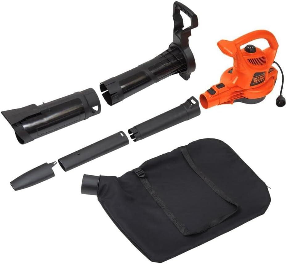 BLACK+DECKER Corded Leaf Blower Leaf Vacuum and Leaf Mulcher 3-in-1, Up to 230 MPH, 12 Amp Handheld Blower and Vacuum Combo (BV3600)