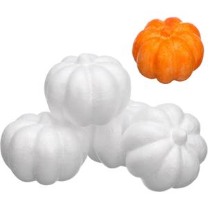 DOITOOL 20Pcs White Foam Pumpkins for DIY Crafs Decorating Painting Carving Artificial Fake Pumpkins Halloween Autumn Fall Harvest Thanksgiving Ornament 8. 5cm