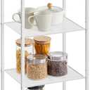 SONGMICS 6-Tier Storage Rack, Bathroom Shelf, Extendable Plant Stand with Adjustable Shelf, for Bathroom, Living Room, Balcony, Kitchen, Classic White UBSC036W01