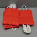 qiqee 50-Packs Gift Bag with Handles Bulk Red Paper Bags Multiple Uses (8.3"x3"x6" Small Size)