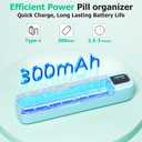 Daviky Smart Pill Organizer with Alarm, Bluetooth Daily Once a Day Pill Box 7 Day with APP, Weekly Travel Pill Case, Portable Pill Reminder for Medicines, Supplements and Vitamins(Green)