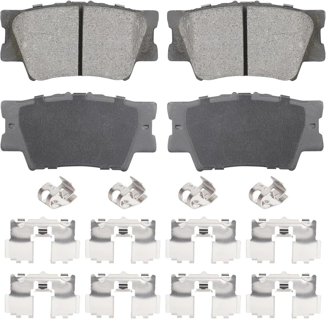 Rear Ceramic Brake Pads Set for Toyota Camry 2007-2023(2020-2021 Only fit FWD), Avalon 2008-2018, Matrix 2009-2013, RAV4 2006-2018, for Lexus 2007-2018 ES350 ES300h ES250h 4PCS