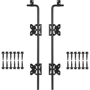18" Heavy Duty Cane Bolt Gate Drop Rod Gate Drop Pin Upgraded Lockable Drop Bolt for Gate Safe, Solid Steel Gate Hardware Holding Wooden Vinyl Metal Fence Gates with Black Finish, 2 Pack