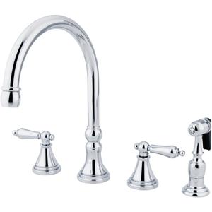 Kingston KS2791ALBS Widespread Kitchen Faucet, Polished Chrome