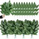 XONOR Artificial Silk Leaf Fern - Artificial Fern Leaves Stem Faux Greenery Plant for Cemetery Grave Headstone Wedding Home Garden Decoration (100Pcs, Dark Green)