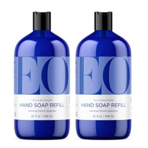 EO Liquid Hand Soap Refill, 32 Ounce (Pack of 2), French Lavender, Organic Plant-Based Gentle Cleanser with Pure Essential Oils