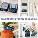 BAGAIL 8 Set Packing Cubes Luggage Packing Organizers for Travel Accessories-Navy Leaf