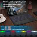 Surface Pro 7 Keyboard, Bluetooth Keyboard for Microsoft Surface Pro 7 Plus/ 7/6/ 5/4 /3, Multi-Gesture Touchpad, 7 Color Backlight, Magnetic Detachable