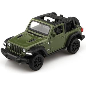 TOKAXI 1/36 Scale Jeep Wrangler Rubicon Diecast Car Models,Pull Back Vehicles Toy Cars,Cars Gifts for Boys Girls (Green)