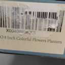 GUGUGO 8 Inch Flower Plant Pots, Cute Unique Rainbow Planter with Drainage, Flower pots, Colorful Vintage Retro Flower Pots, Succulent Pots for Indoor Plants, Eclectic Funny Room Decor Aesthetic-D