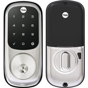Yale Assure Lock Deadbolt, Satin Nickel Digital Touchscreen Keypad with Z-Wave and Backup Key for Front or Back Entry Door, YRD226-ZW2-619