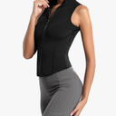 Flygo Women's Full Zip Sleeveless Workout Yoga Active Jacket Vest Golf Shirts Size S