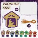 2 x 48 Set Mini Nativity Scene Religious Christmas Cards Bulk with Envelopes and Hanging Rope Unique Shaped Xmas Tree Ornament Greeting Cards Decoration for Christmas Holiday Party Supplies