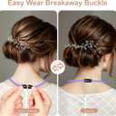 2 x Breakaway Lanyards for Keys ID Badges, Long Scrunchie Lanyard for Women, Teacher Neck Phone Keychain Lanyard (Lavender)