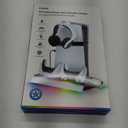 PS5/Slim/Pro Stand for Disc & Digital Console, PS5 Cooling & Charging Station with RGB Lights, PS5 Controller Charger Built-in 3 Level & AUTO Adjustable Fan, PS5/Slim/Pro Accessories Comes 3 USB Ports (Black & White)