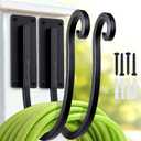 Garden Hose Holder Outside: 2 Pack Wall Mount Water Hose Holder - Heavy Duty Garden Water Hose Hanger for Outside Hose Storage