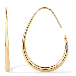 Lightweight Teardrop Hoop Earrings for Women | Large Oval Pull-Through Statement Earrings