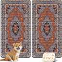 nunubaby Washable Pee Pads for Dogs, Stylish, Non-Slip and Leak-Proof Pee Pads. Reusable Potty Pads for Dogs for Crates and Floors.(Red/Floral, 24" x48" )