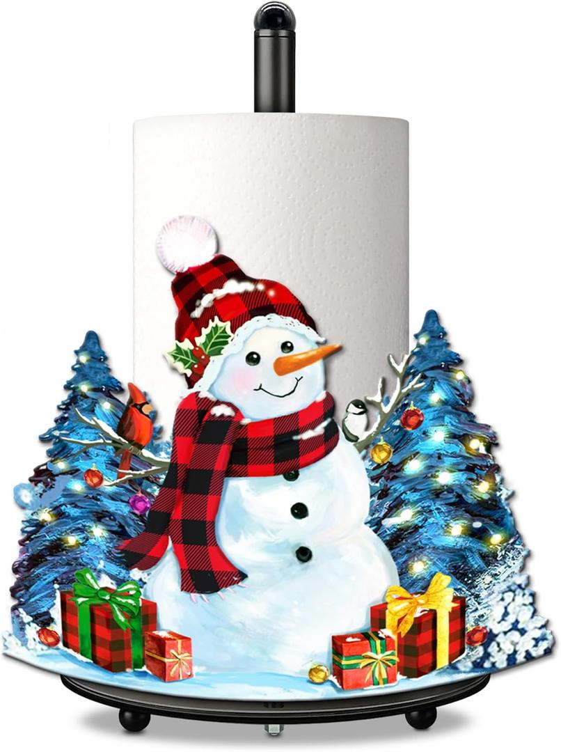 Winter Decorations Snowman Decor Indoor, Christmas Kitchen & Bathroom Decor Decorations for Home - Snowman Winter Xmas Paper Towel Holder Stand Accessories