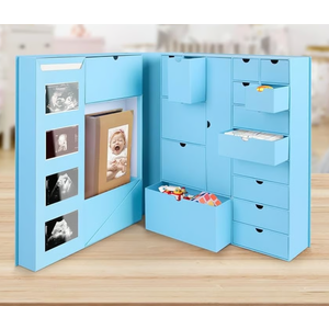 Baby Keepsake Box - Baby Memory Box - Baby Boy Girl Blue