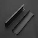 Ravinte 3 Pack Finger Pulls for Cabinets 150mm/5.9" Length Black Edge Pulls Matte Black Finger Cabinet Concealed Handles for Kitchen Drawer Tab Handle