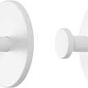 TONLEA 2 Pack Coat Hooks, Adhesive Hooks Wall Mounted, Heavy Duty Metal Wall Hooks for Hanging Coat, Scarf, Hat, Bag, Key, Towel (White)